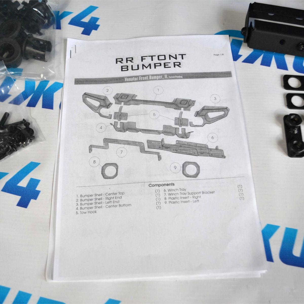 Бампер силовой передний Jeep Wrangler JL/Jeep Gladiator JT копия AEV (алюминий) JL-GL-483