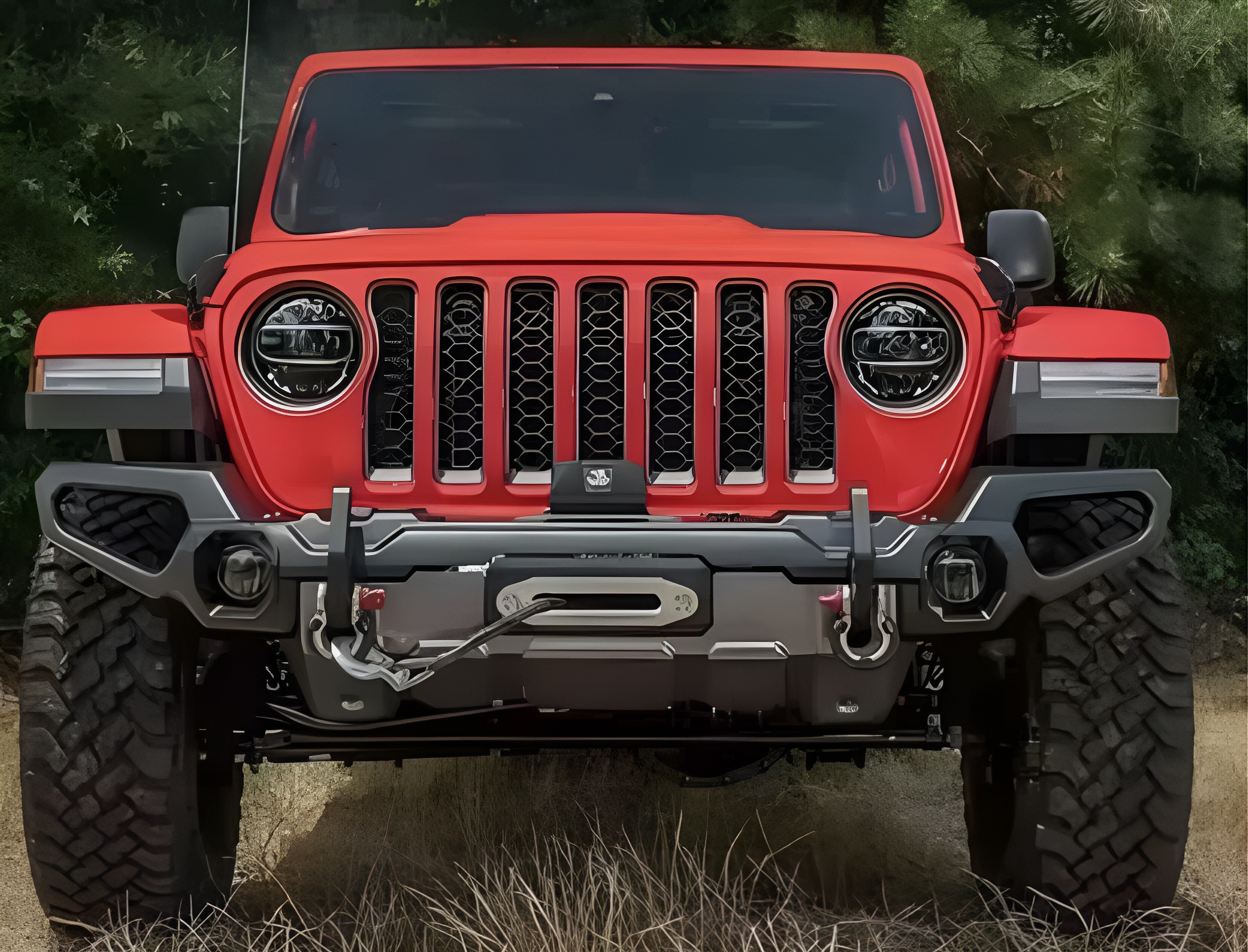 Бампер силовой передний Jeep Wrangler JL/Jeep Gladiator JT копия AEV (алюминий) JL-GL-483