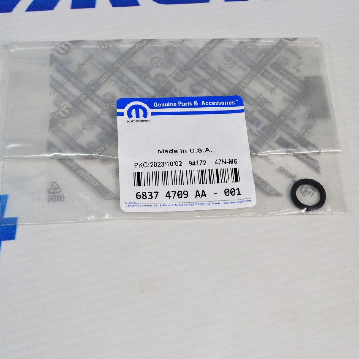 Кольцо уплотнительное трубки подачи масла в турбокомпрессор Jeep Wrangler JL V2.0T 68374709AA