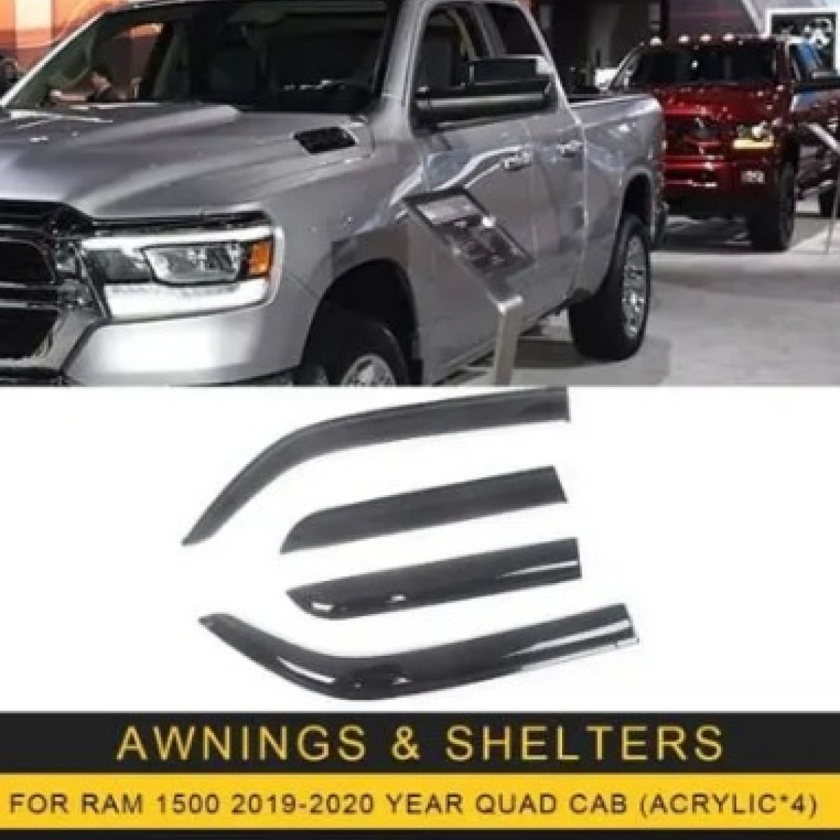 Дефлекторы окон Dodge Ram 1500 2019- (Quad Cab) (комплект)