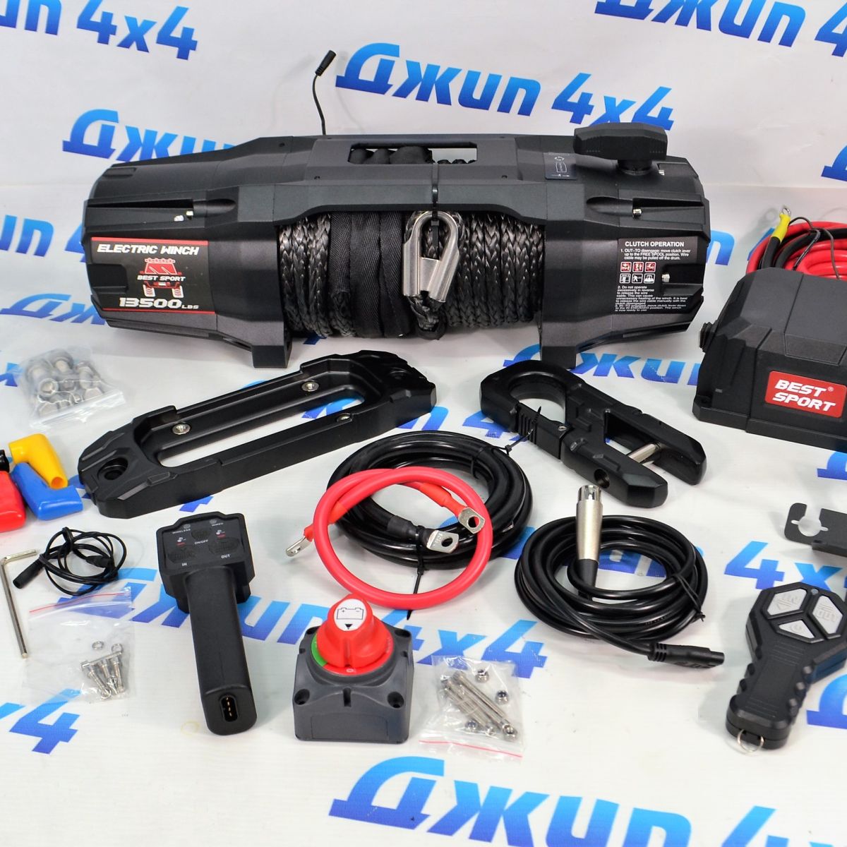 Лебедка автомобильная 13500 lbs/синтетический трос 25м/12V TR-13500-66808
